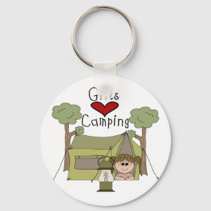Girls Love Camping Key Ring