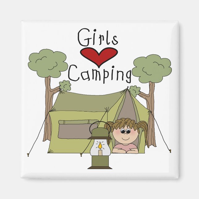 Girls Love Camping Magnet (Front)