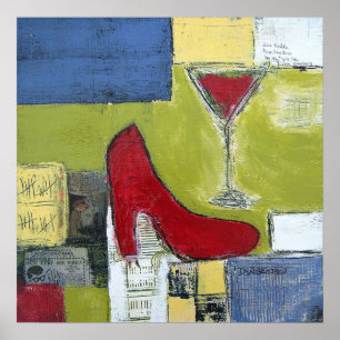 Girls Love Cosmos & Red Shoes by Dan Robertson Poster