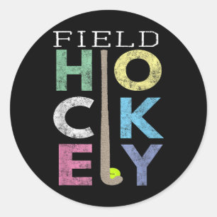 Girls Love Field Hockey Best Fun Lovers Gift Graph Classic Round Sticker