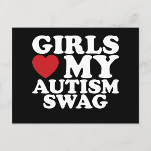 Girls Love My Autism Swag Awareness Heart Postcard
