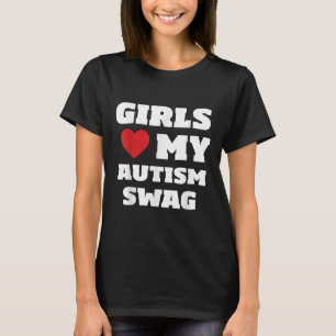 Girls Love My Autism Swag Funny Autistic Boy Aware T-Shirt