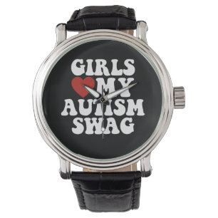 Girls Love My Autism Swag Funny Autistic Boy Gifts Watch
