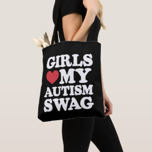 Girls Love My Autism Swag Funny Awareness Tote Bag