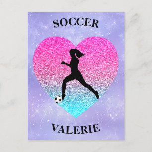 Girls Love Soccer      Postcard