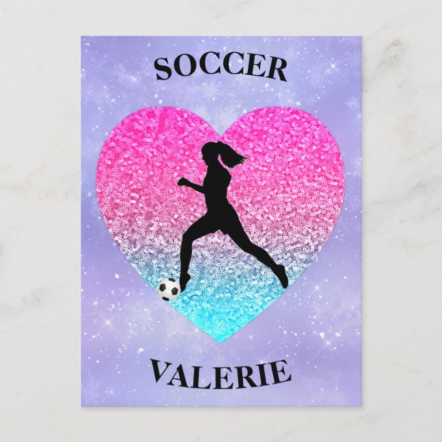 Girls Love Soccer      Postcard (Front)