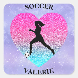 Girls Love Soccer    Square Sticker