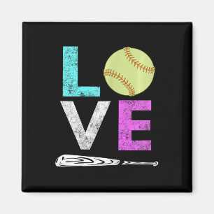 Girls Love Softll Best Fun Birthday Gift Magnet