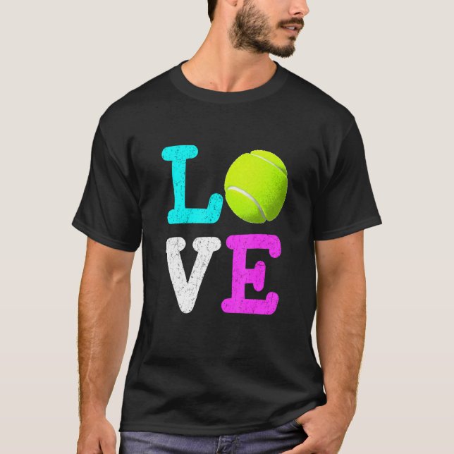 Girls Love Tennis Best Fun T-Shirt (Front)