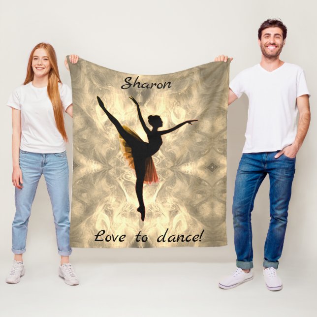 Girls Love to Dance Ballerina Personalised Fleece Blanket (In Situ)