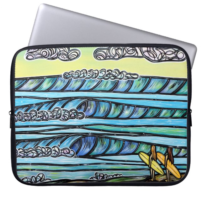 Girls Love to Surf Laptop Sleeve (Front)