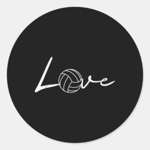 Girls Love Volleyball Player Gift Graphic Classic Round Sticker