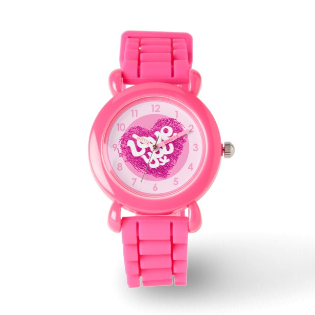 Girls love you heart wrist watch (Front)