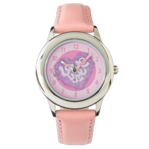 Girls love you heart wrist watch