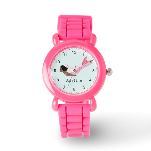 Girls Magical Cute Sea Afro Mermaid Kids Watch (Front)