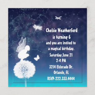Girl's Magical Fairy Birthday Party Invitation
