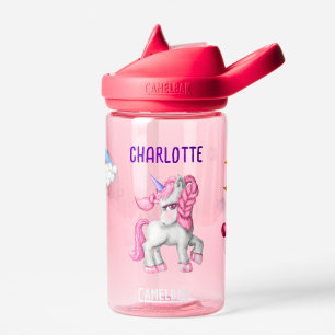 Girls Magical Unicorn Rainbow Kids Personalised Water Bottle