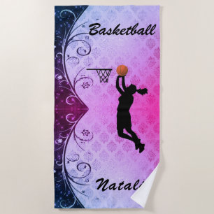 Girls Majestic Gradient Basketball   Beach Towel