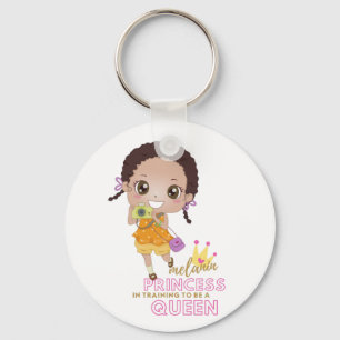 Girls MELANIN Princess In Training To Be Queen Key Ring