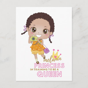 Girls MELANIN Princess In Training To Be Queen Postcard