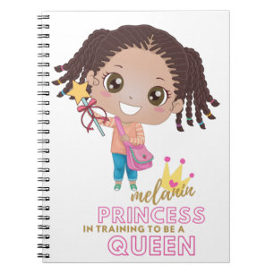 Girls MELANIN Princess Training To Be Queen Cute Notebook