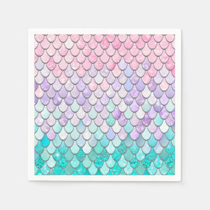 Girls Mermaid Birthday Party Napkins