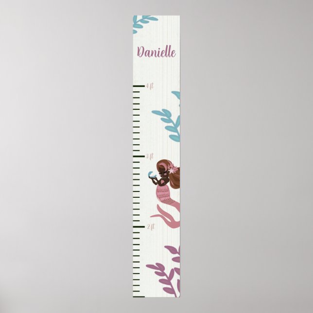 Girls Mermaid Growth Chart (Front)