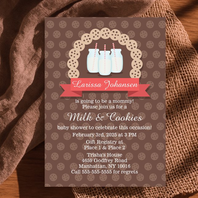 Girls Milk and Cookies Baby Shower Invitation (Girls Milk and Cookies Baby Shower Digital Invitation Available in Drop Down Menu
)