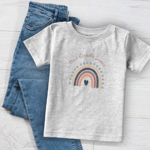 Girls Modern Rainbow Paw Print Dog  T-Shirt