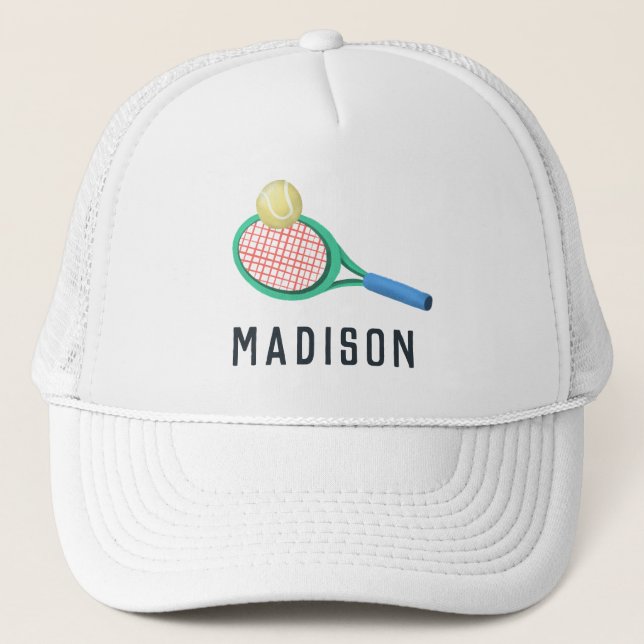 Girls Modern Sporty Tennis Kids Trucker Hat (Front)