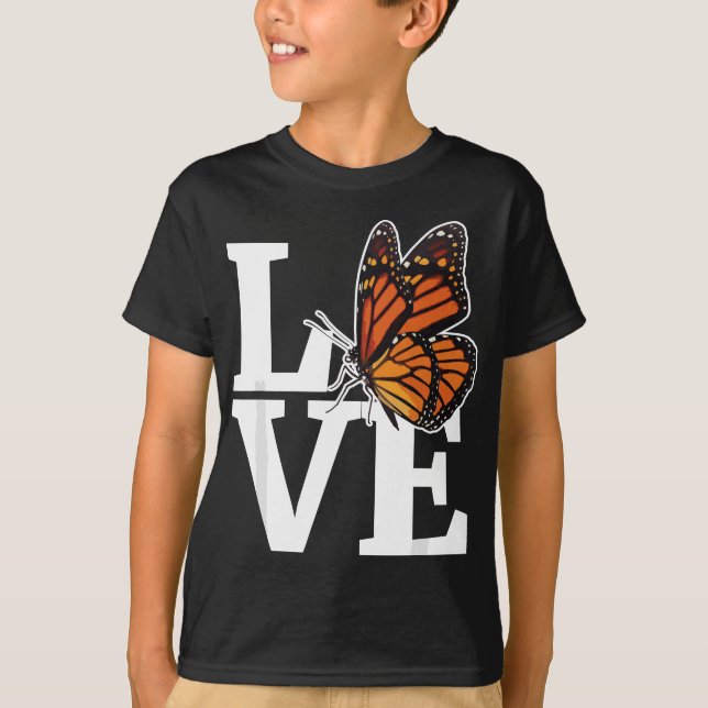 Girls Monarch Butterfly  Milkweed Butterflies T-Shirt (Front)