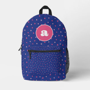 Girls Monogram Cute Hearts Print Cut Sew Bag