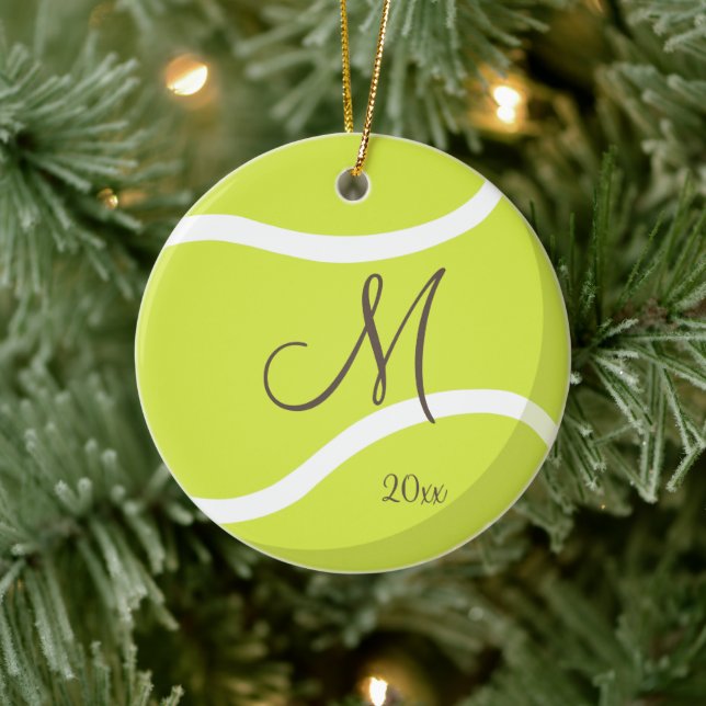 girls monogrammed tennis ceramic tree decoration (Tree)