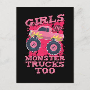 Girls Monster Trucks Cool Monster Truck Postcard
