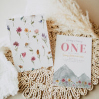 Girl's Mountain Wildflower Birthday Invitation