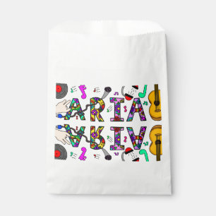 Girl's Name Aria, Flowers and Music Rectangular Favour Bags