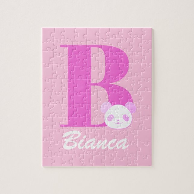 Girls Name Custom Letter In Pink Jigsaw Puzzle (Vertical)