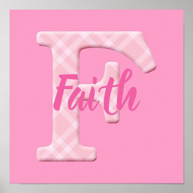 Girls Name Custom Plaid Letter F Poster (Front)