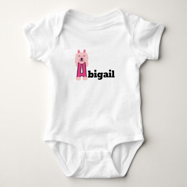 Girls Name custom start with A   Baby Bodysuit (Front)