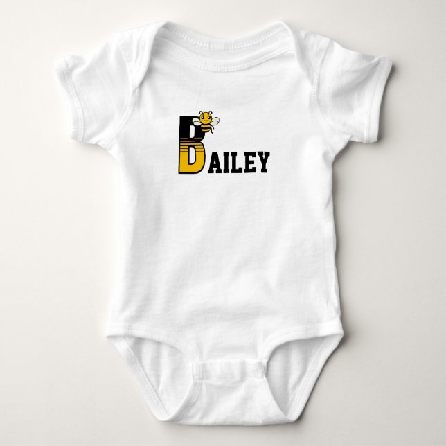 Girls Name custom start with B Baby Bodysuit (Front)