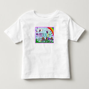 Girl's Name Hannah  Whimsical Flowers, Rainbow T-S Toddler T-Shirt
