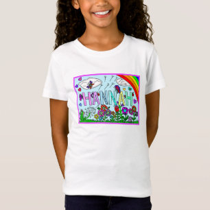 Girl's Name Hannah  Whimsical Flowers, Rainbow T-Shirt
