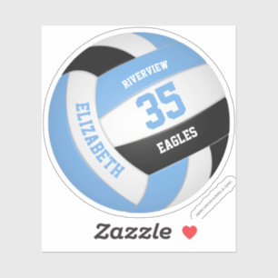 girls name jersey number lt blue black volleyball