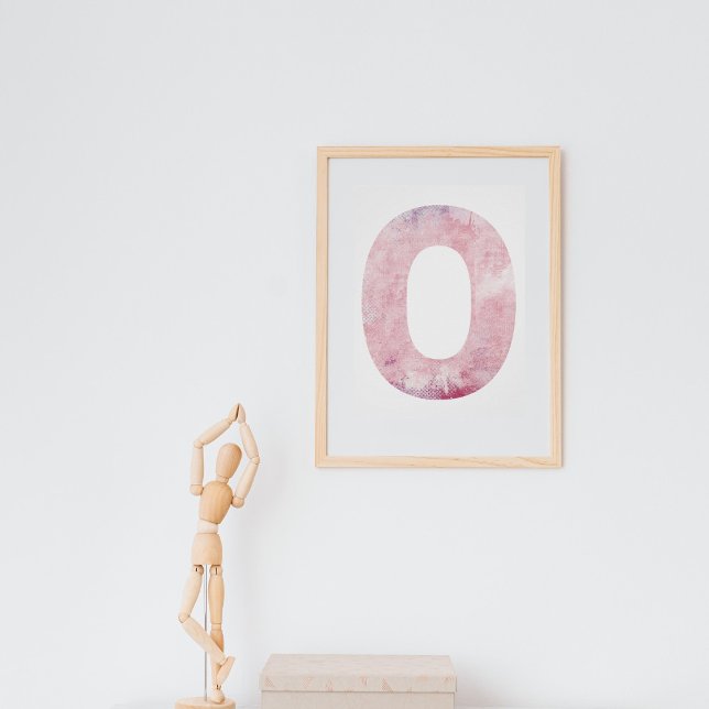 Girl's Name Letter O Pink Watercolor Poster (Creator Uploaded)