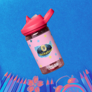Girl's Name Number Police Officer Hat Water Bottle