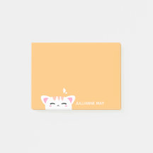 Girls Name Pastel Yellow Cute Kitty