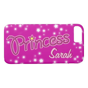 Girls named princess star bright pink iphone case