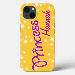 Girls named princess star yellow pink iphone case