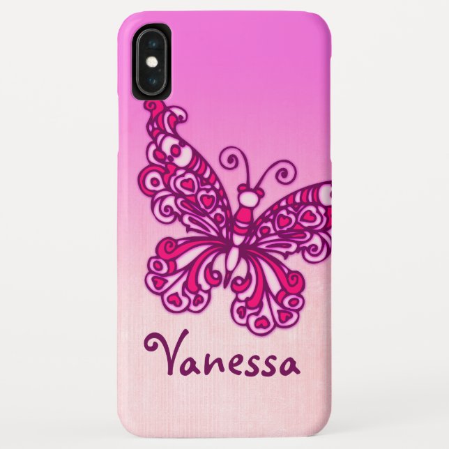 Girls named purple pink butterfly graphic Case-Mate iPhone case (Back)
