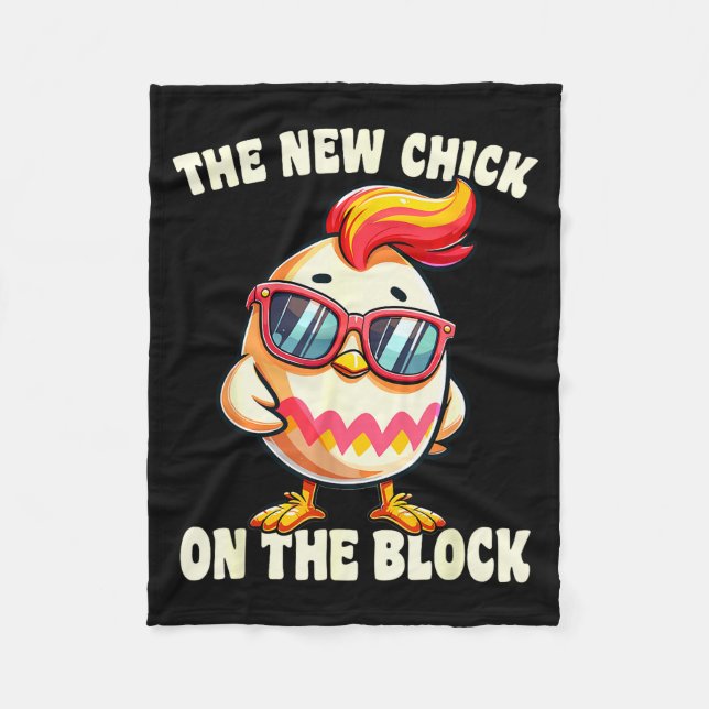 Girls New Chick On The Block Egg Hunting Easter Wo Fleece Blanket (Front)